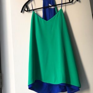 NWT Express Reversible Tank/Cami in Green/Blue